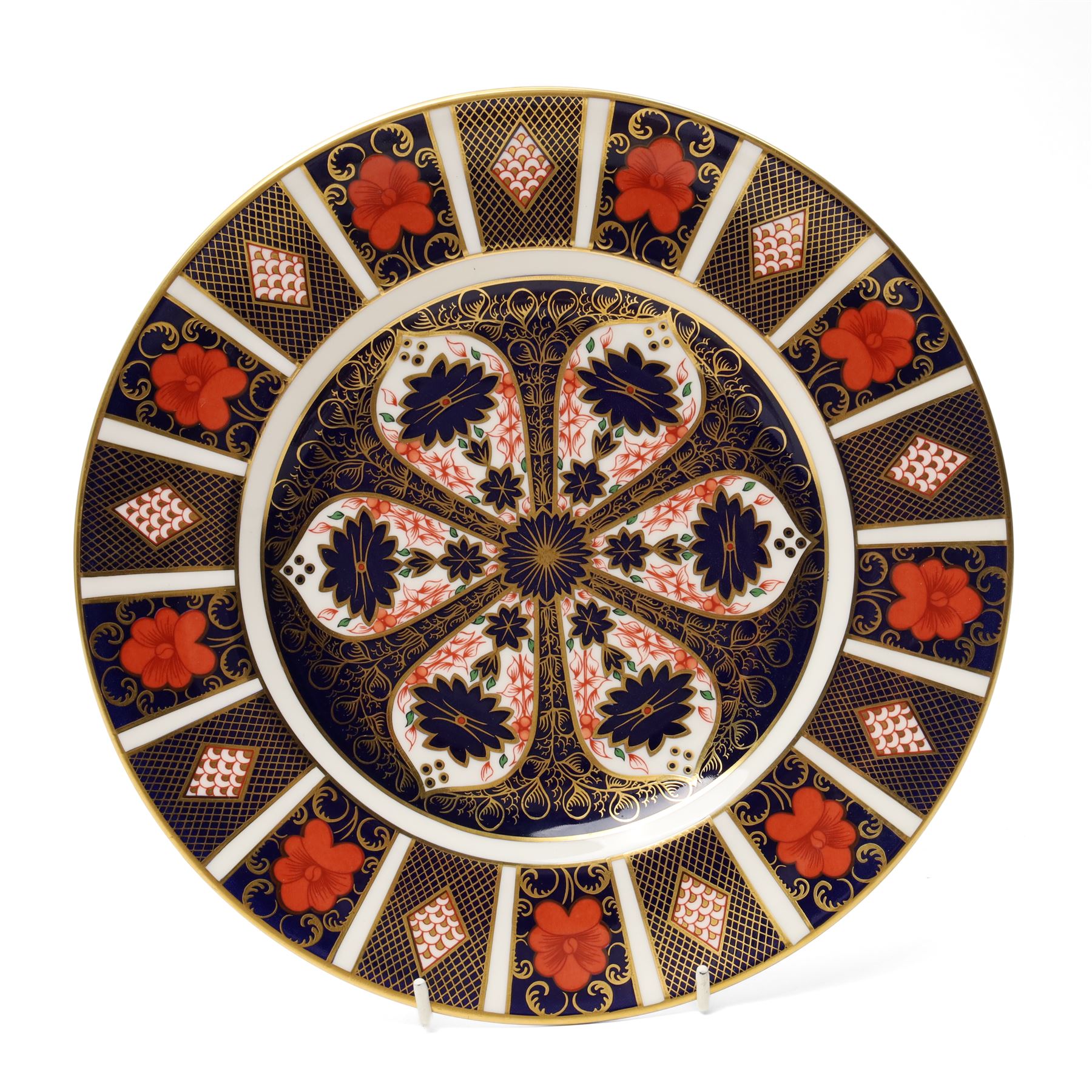Royal Crown Derby pattern 1128 wares, comprising covered sucrier, milk jug, pair of coffee cans and saucers, teacup and saucer two small plates (D18cm) and one dinner plate 