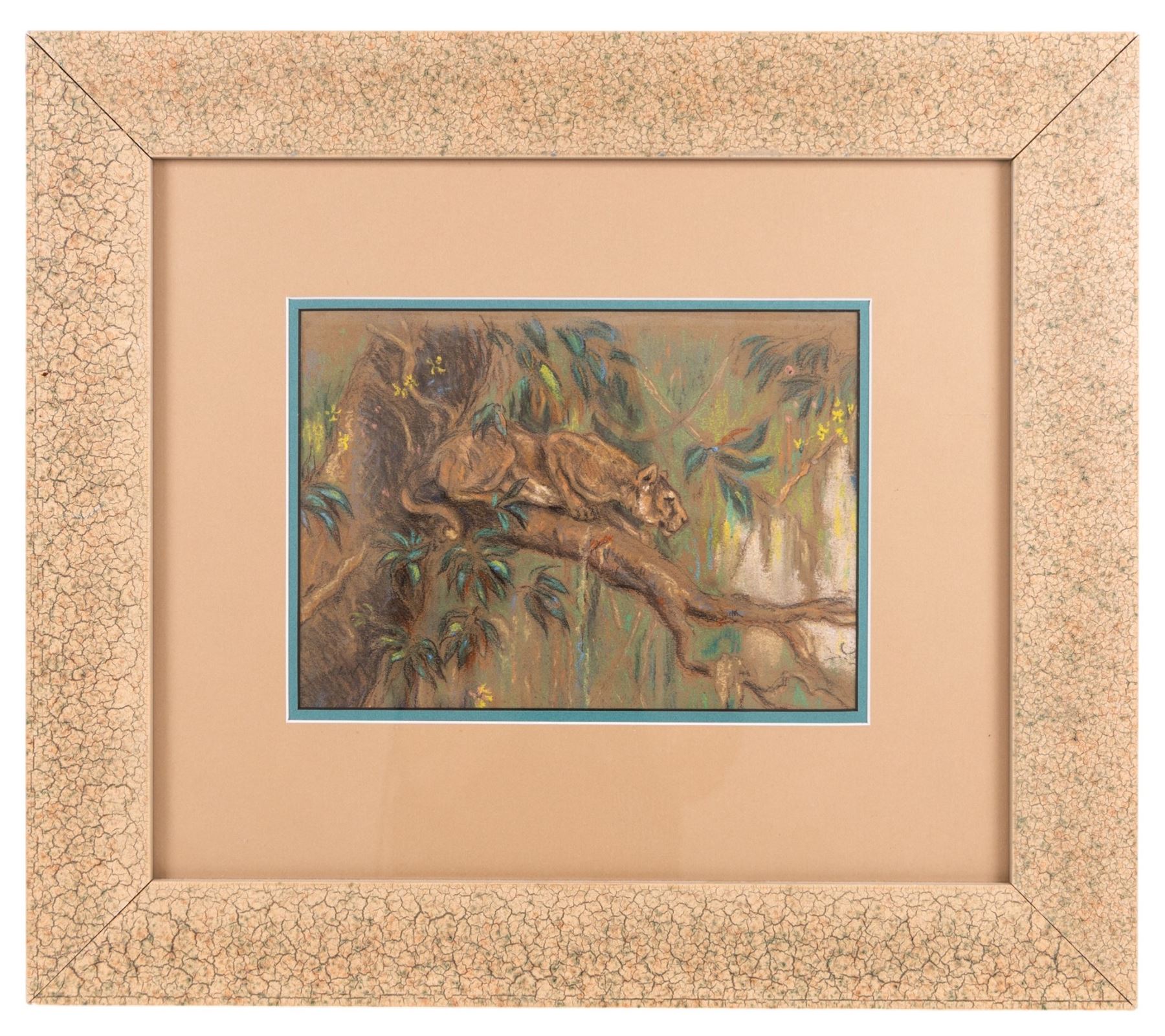 Arthur Wardle (British 1864-1949): Lioness, pastel, signed with initals 20.5cm x 28.5cm