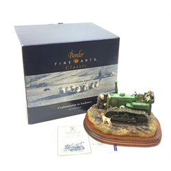 A Border Fine Arts figure, Starts First Time, model no B0702 by Ray Ayres, on wooden base with accompanying certificates and original box. 