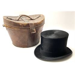 Late 19th/early 20th century Tress & Co top hat retailed by A.P. Dalzell 15 Royal Avenue Belfast, internal circumference 55cm (21 5/8