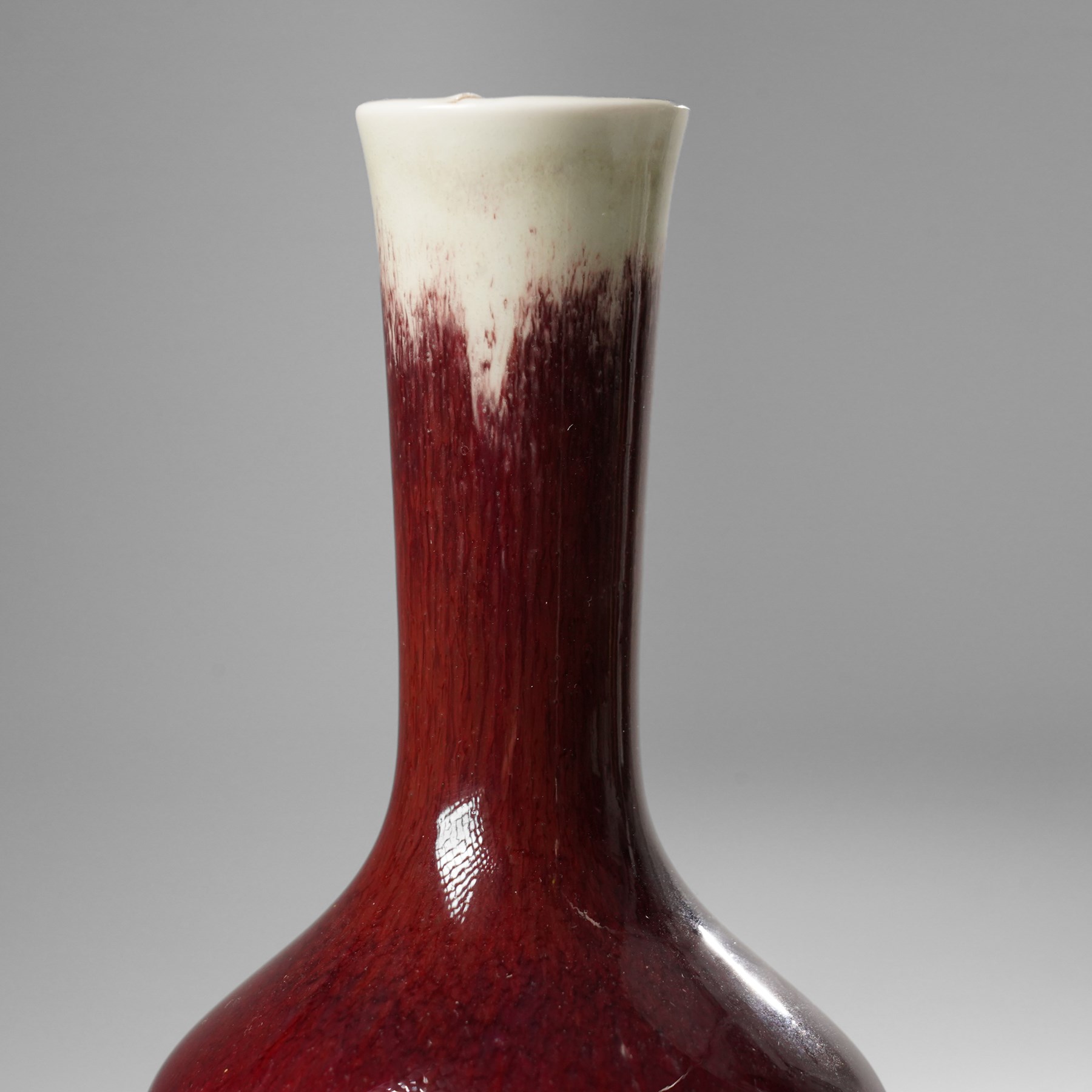 Chinese sang de boeuf bottle vase, H21cm