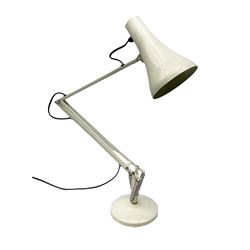 White metal angle poise table lamp