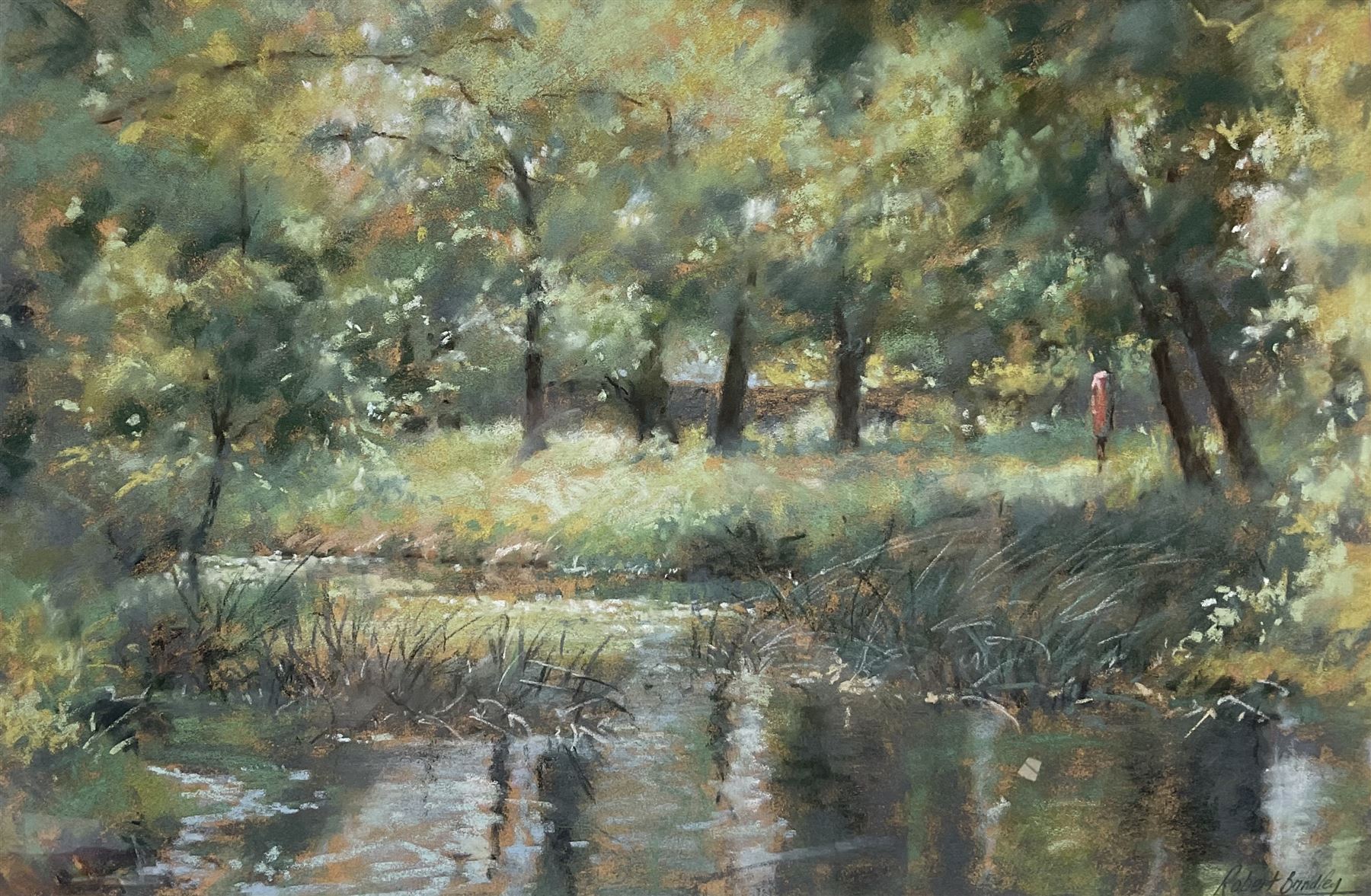 Robert Brindley (Northern British 1949-): 'Reflections', pastel signed, titled and dated '97 verso, 32cm x 50cm 