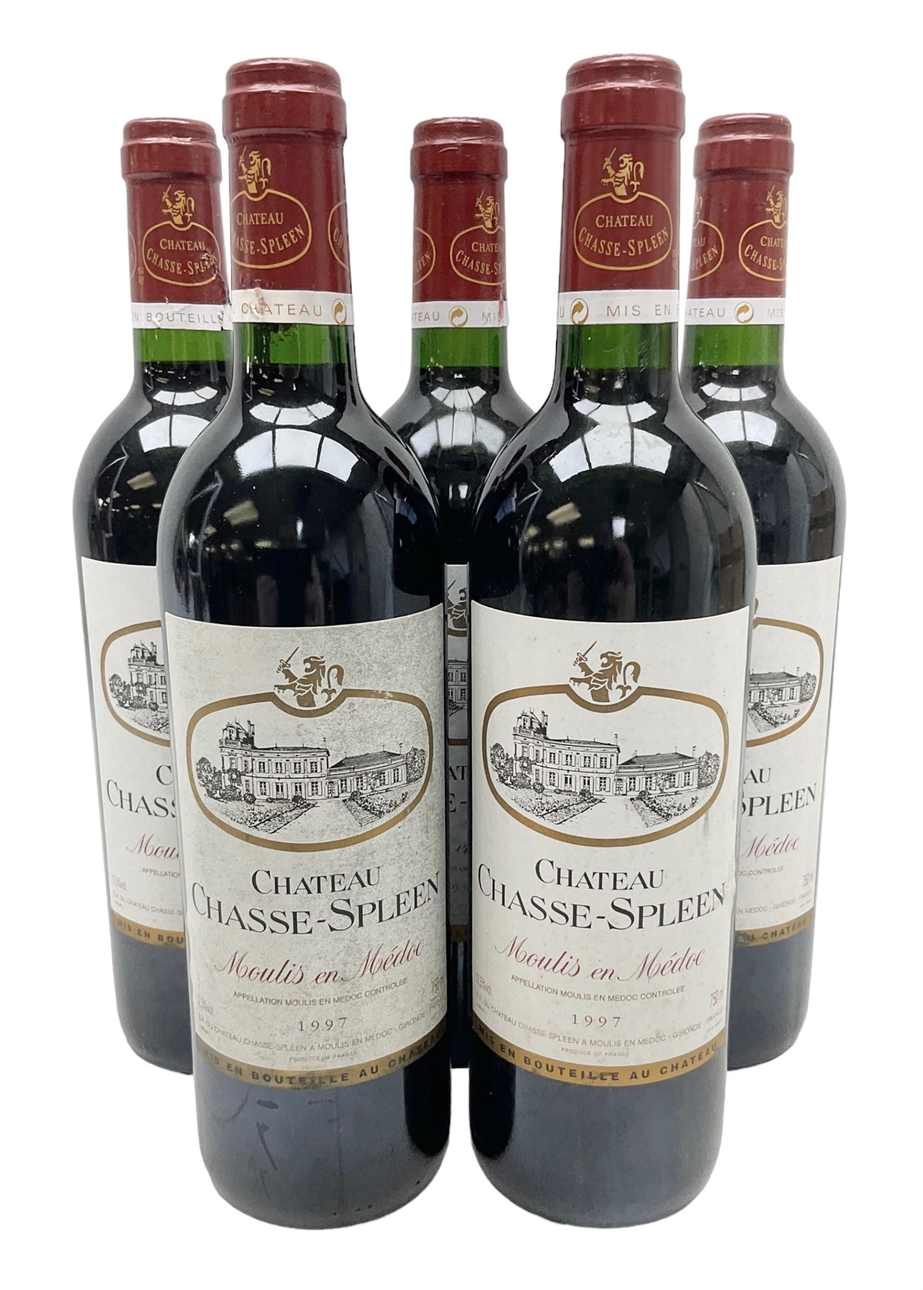 Chateau Chasse Spleen 1997 Moulis-en-Medoc, 750ml, 12.5% vol, five bottles