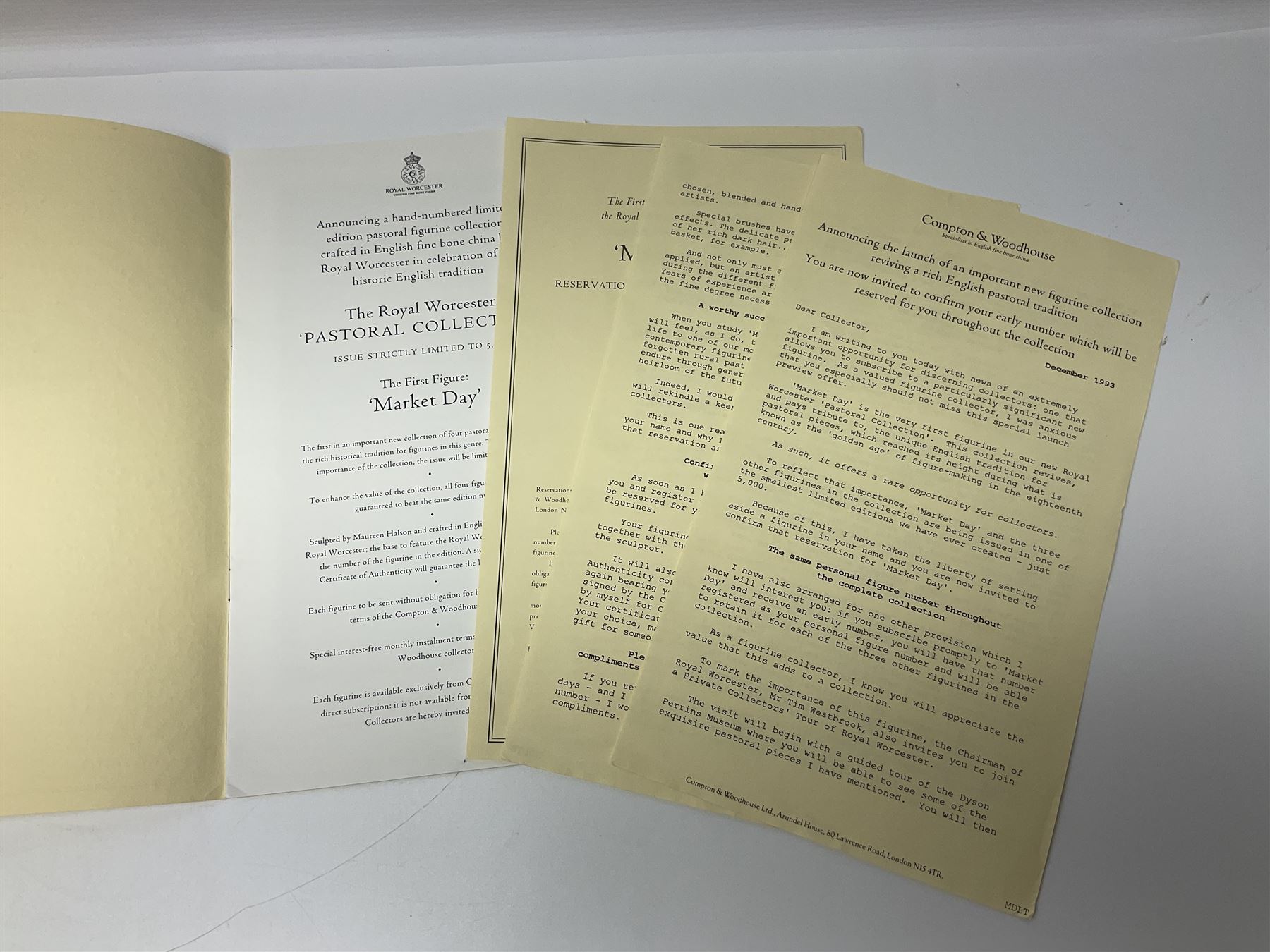 Five Royal Worcester figures, comprising Market Day, Noelle, Bakers Wife, Goose Girl and Fruit Picking, all with printed marks beneath and some with certificates of authentication  