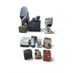 Collection of projectors, including Bell & Howell 613 cine projector, E J Arnold slide pro...