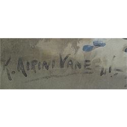 Hon. Mrs Kathleen Airini Vane (New Zealand 1891-1965): Ceylon Market, watercolour and gouache signed and dated '41, 54cm x 64cm 
Notes: 'Kitty' (née Mair), married Hon. Captain Ralph Vane, third son of Lord and Lady Barnard of Raby Castle, Yorkshire 
