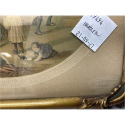 John Bullock (British 20th Century) 'North Yorkshire Beach', Gouache signed title verso, together with 19th Century colour print (2)