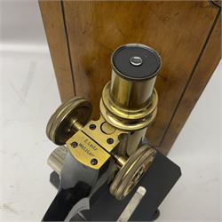 Three microscopes, comprising Ernst Leitz Wetzlar, W Watson & Sons service II no 125485, W Watson & Sons Bactil binocular no 115722, all boxed  