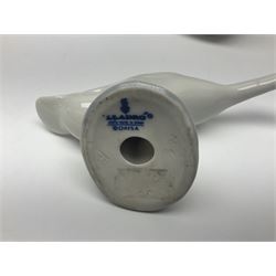 Royal Copenhagen, Mors Dag 1973 plate, together with Royal Copenhagen  vase and ticket dishes and a Lladro swan  