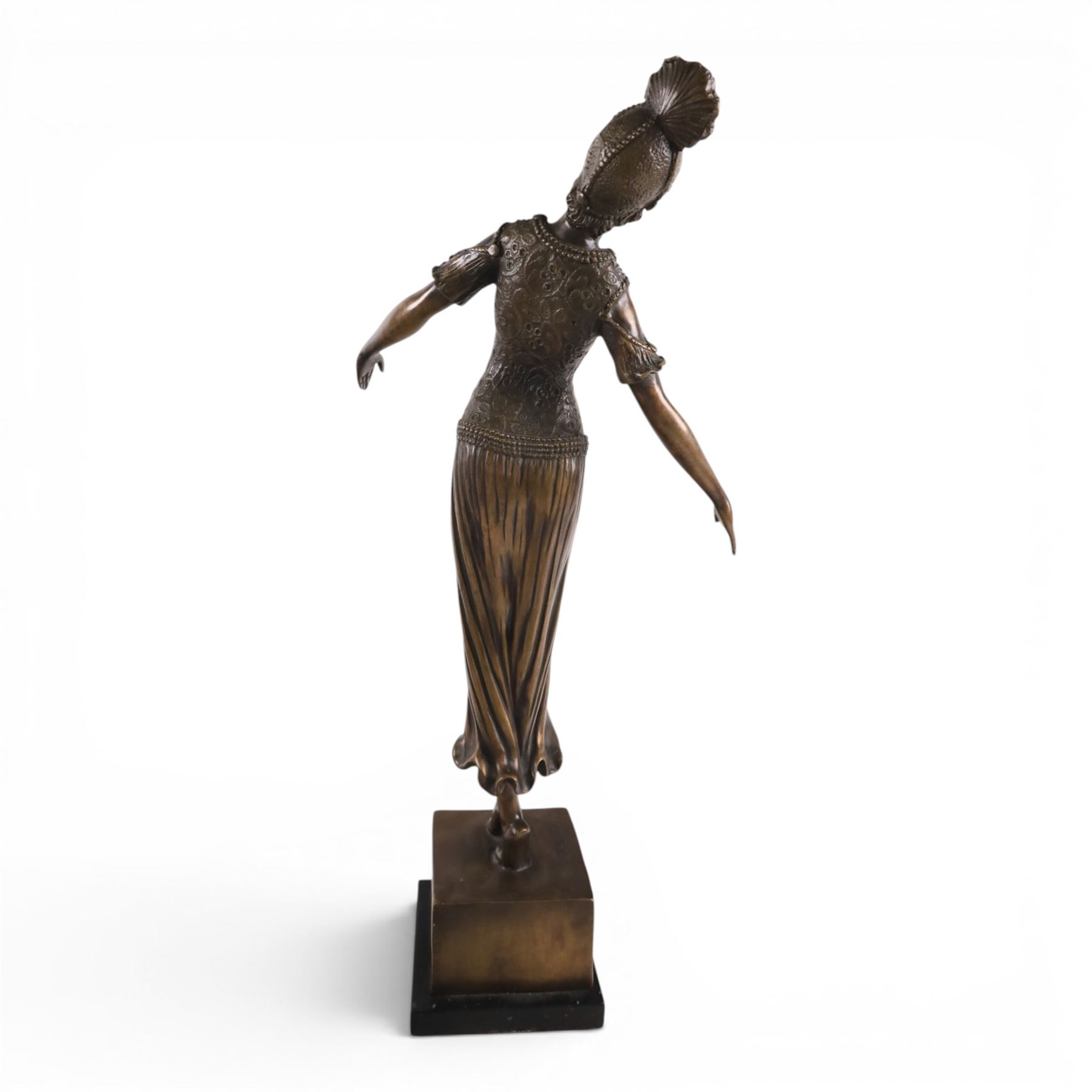 After Chiparus three Art Deco figures modelled dances, H60cm 