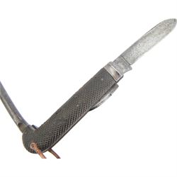 Military jack knife, by Wade and Butler, marked with broad arrow, together with military duel purpose torch and water bottle in webbing carrier