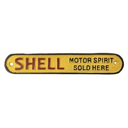 Cast iron reproduction Shell Motor Spirit sign L27cm THIS LOT IS TO BE COLLECTED BY APPOINTMENT FROM DUGGLEBY STORAGE, GREAT HILL, EASTFIELD, SCARBOROUGH, YO11 3TX