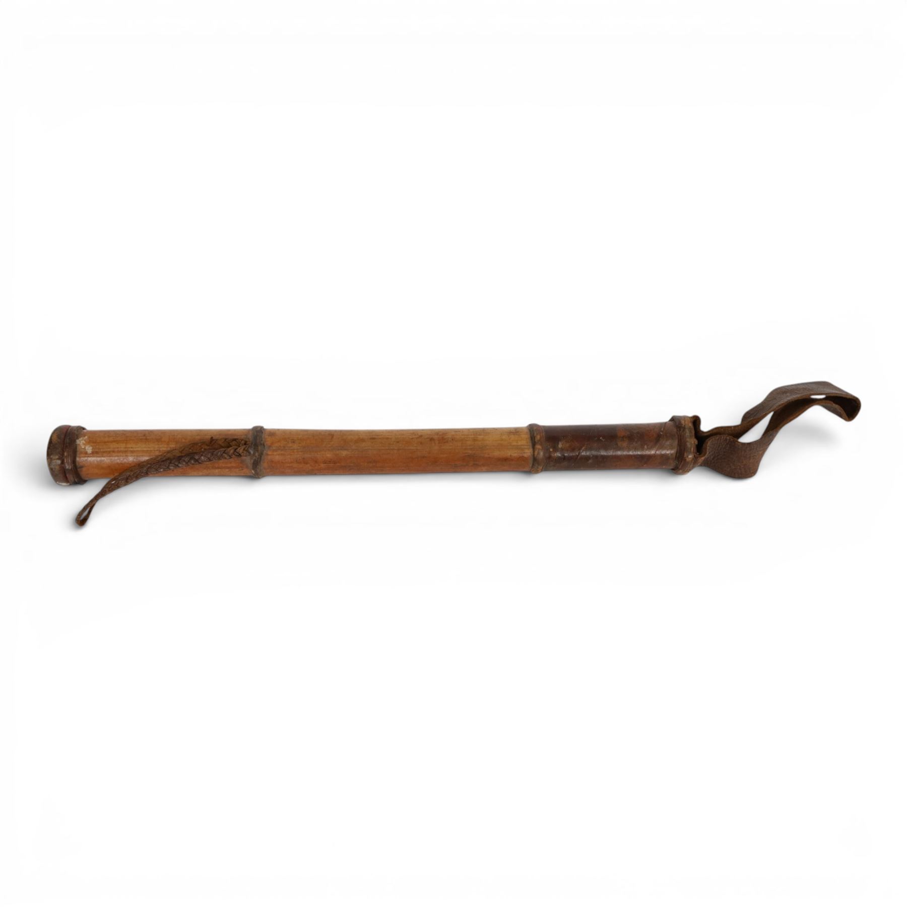 WWI trench club or cosh, with leather strap, L40cm