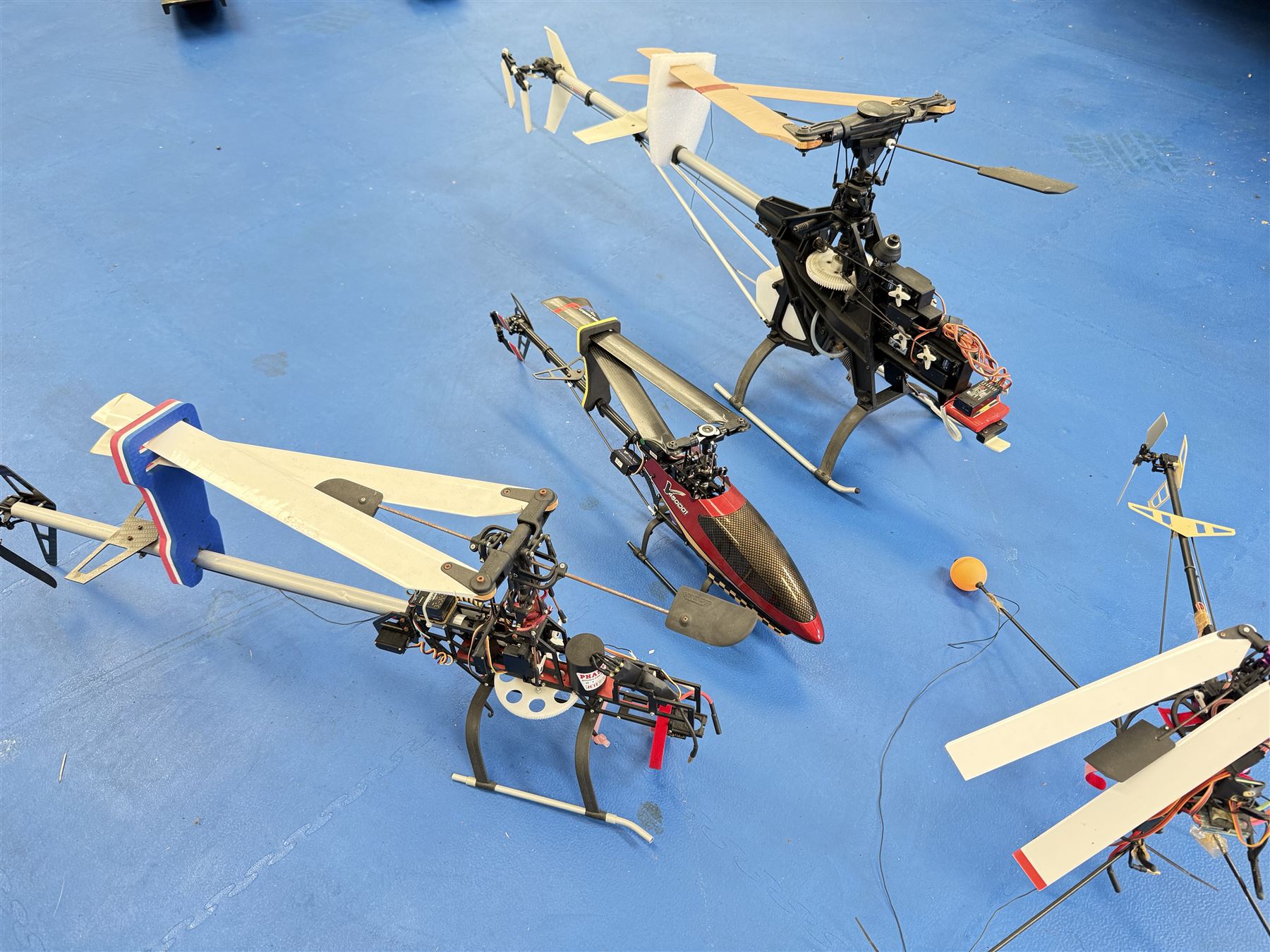 Four RC radio controlled helicopter models