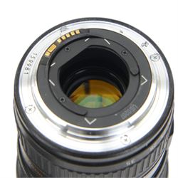 Canon Ultrasonic EF 16-35mm 1:2.8 L USM zoom lens serial no. US0207, with Canon EW-83E lens hood, in carry pouch