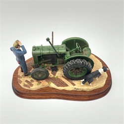 A Border Fine Arts figure group, Won't Start, model no B0299 by Ray Ayres, on wooden base, figure L24cm. 