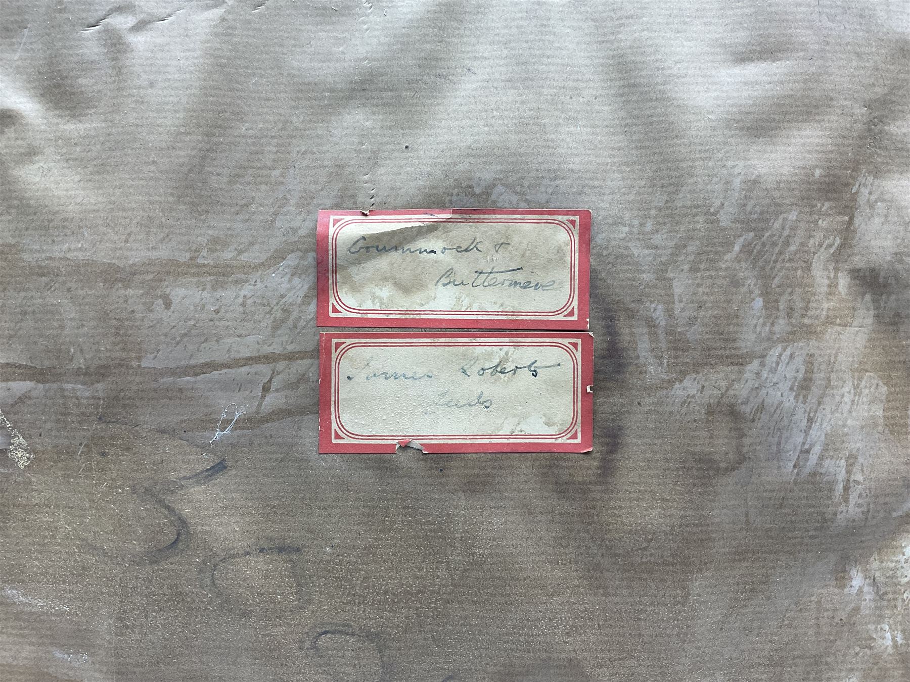 James Roberts of Leeds (British 1837-1909): 'Crummock & Buttermere' Lake District, oil on board signed and titled verso 25cm x 43cm
Notes: Roberts a neglected Yorkshire artist, exhibited eight works at the Royal Society of British Artists in Suffolk Street London. A member of the Ipswich Art Club 1889-1891 and in 1889 he exhibited five pictures from 11 Park View, Potternewton, an area of Leeds.
