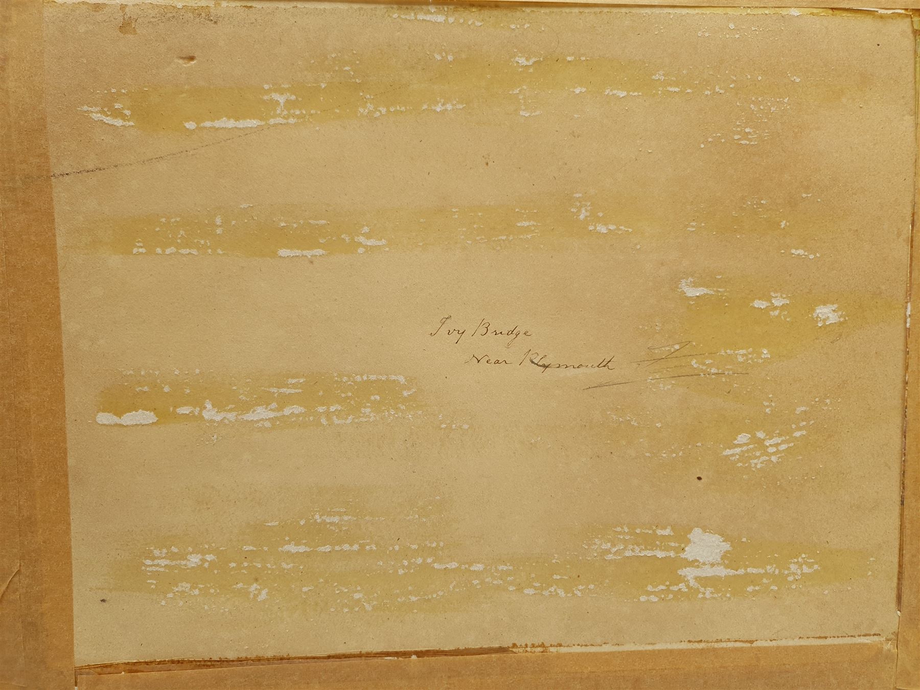 J Brown (British 19th century): 'Ivy Bridge Near Plymouth', monochrome watercolour signed and dated 1823, 29cm x 39cm