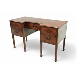 19th century George III design mahogany sideboard, inverted break-front form, moulded top ...