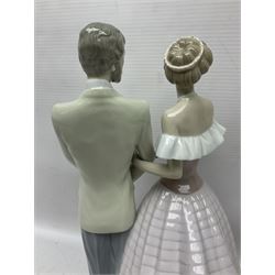 Lladro figure, An Evening Out, modelled as a man and women in evening dress, no 5540, year issued 1988, year retired 1991, H32cm