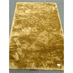  Plush gold long pile rug, 240cm x 150cm  