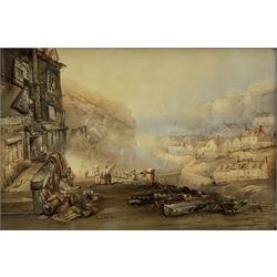 Henry Barlow Carter (British 1804-1868): 'Staithes', watercolour signed titled and dated 1840, 31cm x 46cm