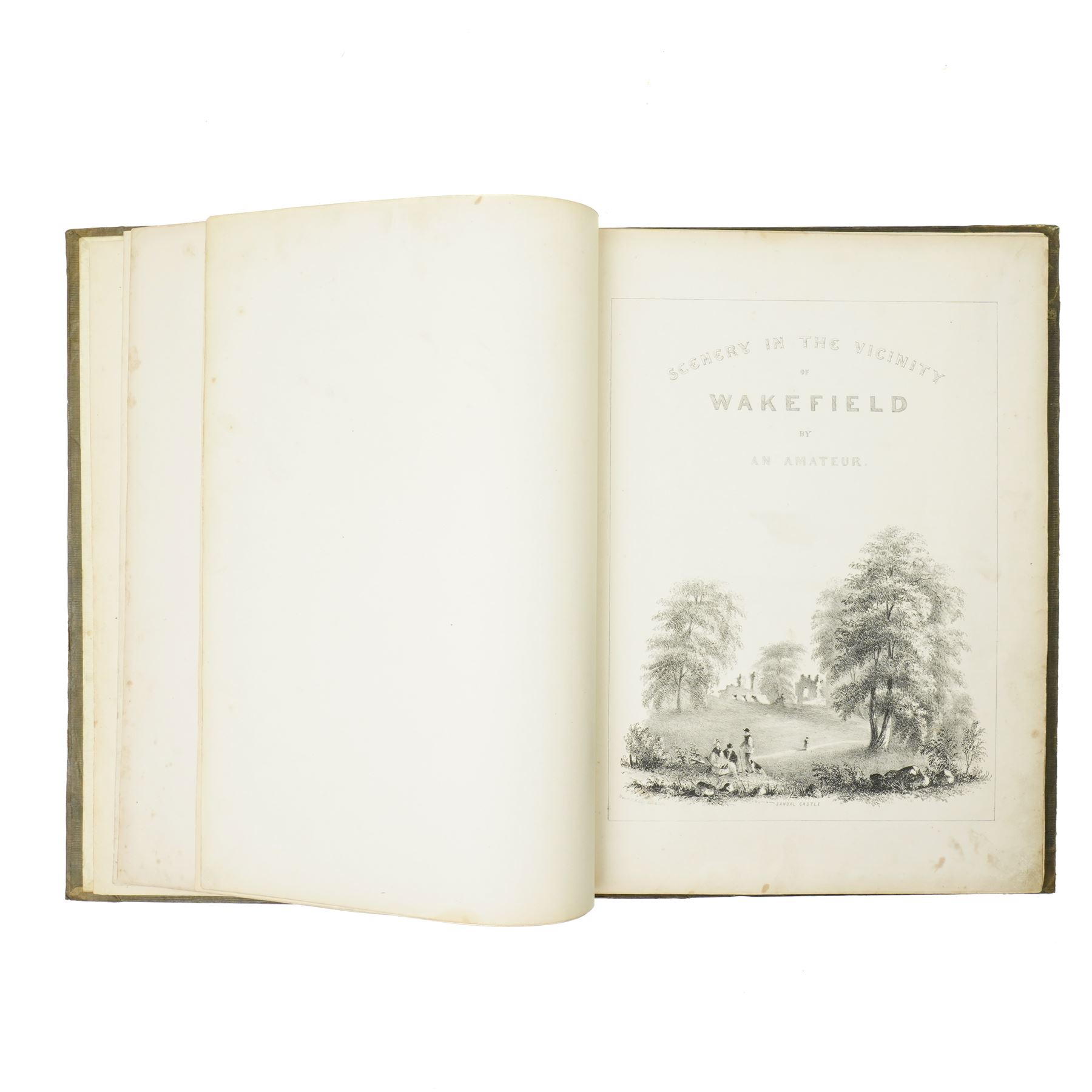 Kilby Rev. Thomas -  'Scenery in the Vicinity of Wakefield' published by the author 1843, illustrated with engraved plates, decorative green cloth/ gilt binding with all edges gilt