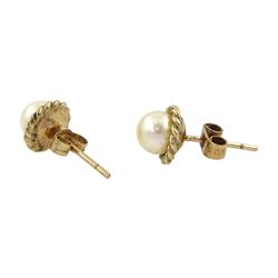 Pair of 9ct gold pearl stud earrings