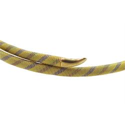 Early - mid 20th century gold coiled snake necklace, the 18ct tri-coloured body with 9ct gold head stamped