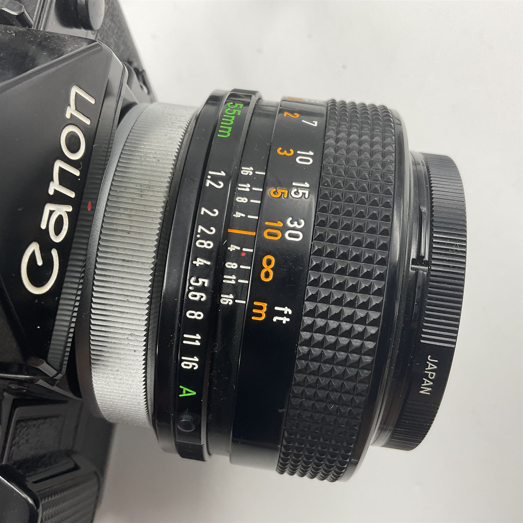 Canon A1 camera body, serial no 884847 with 'Canon FD 55mm 1;1.2 s.s.c