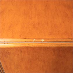 And So To Bed - 'Louis XV' large cherrywood chest, bowed shaped top above three long graduating drawers, blackened metal handles and escutcheons, raised on scrolled supports with carved foliate knees 