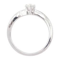 Platinum single stone round brilliant cut diamond ring, stamped Pt900, diamond approx 0.25 carat
