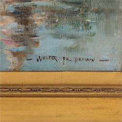 Walter Francis Brown (American 1853-1929): Mediterranean Shipping, oil on canvas signed 35cm x 50cm