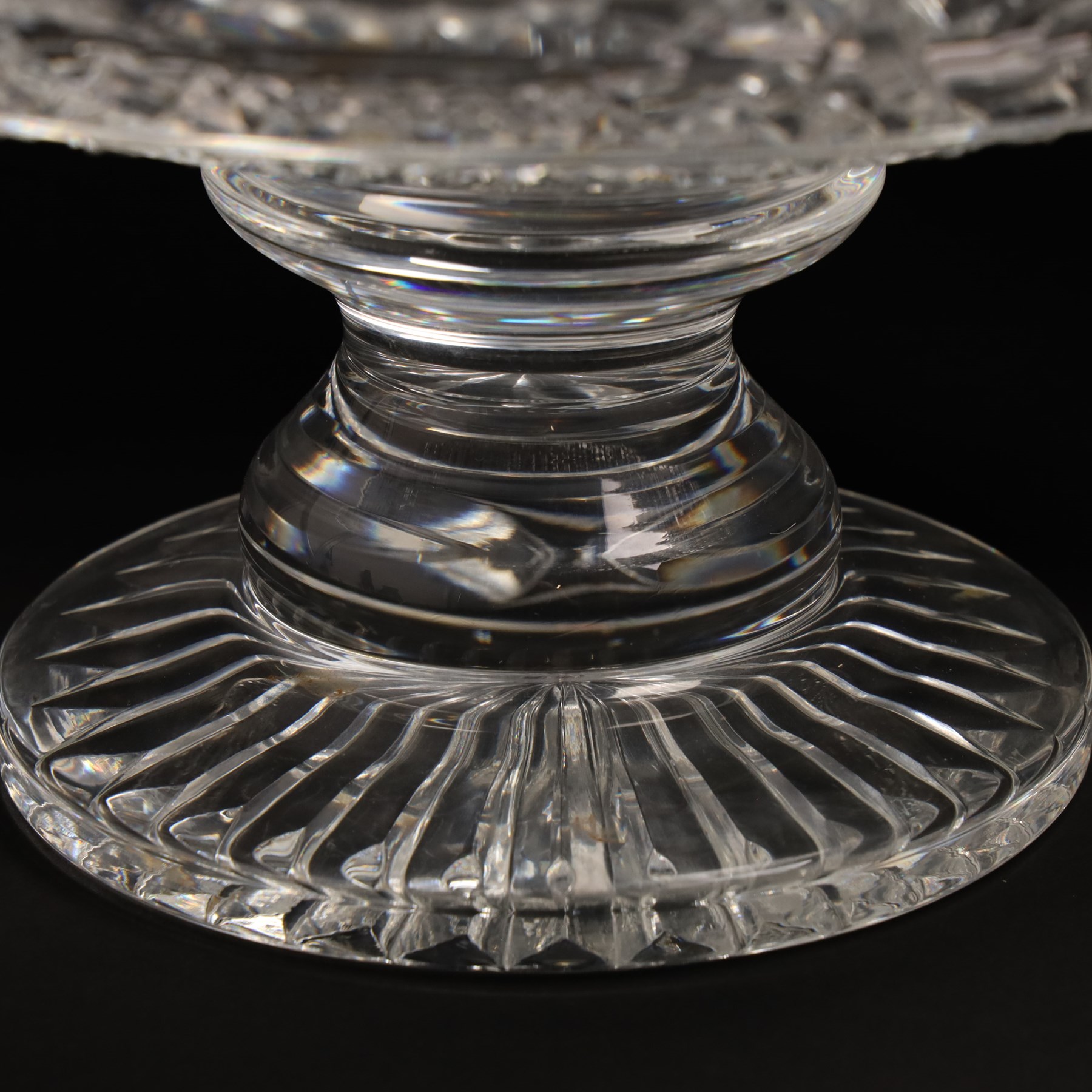 Stuart Crystal Beaconsfield pattern fruit bowl on pedestal foot 30cm