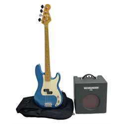 Richwood electric bass guitar in blue, c