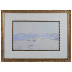 John Baragwanath King (British 1864-1939): River Landscape and Hay Making, pair watercolours signed 27cm x 44cm (2)