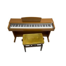 Yamaha YDP131 digital piano, in light wood case, with stool