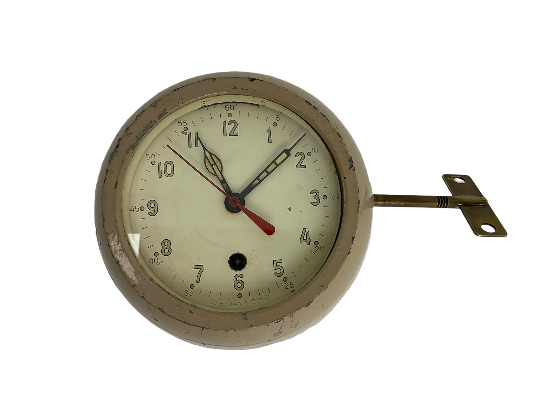Cold War 1970's Russian bulkhead submarine clock in an 8