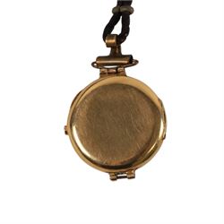 Early 20th century 18ct gold manual wind wristwatch, London 1920, on leather strap