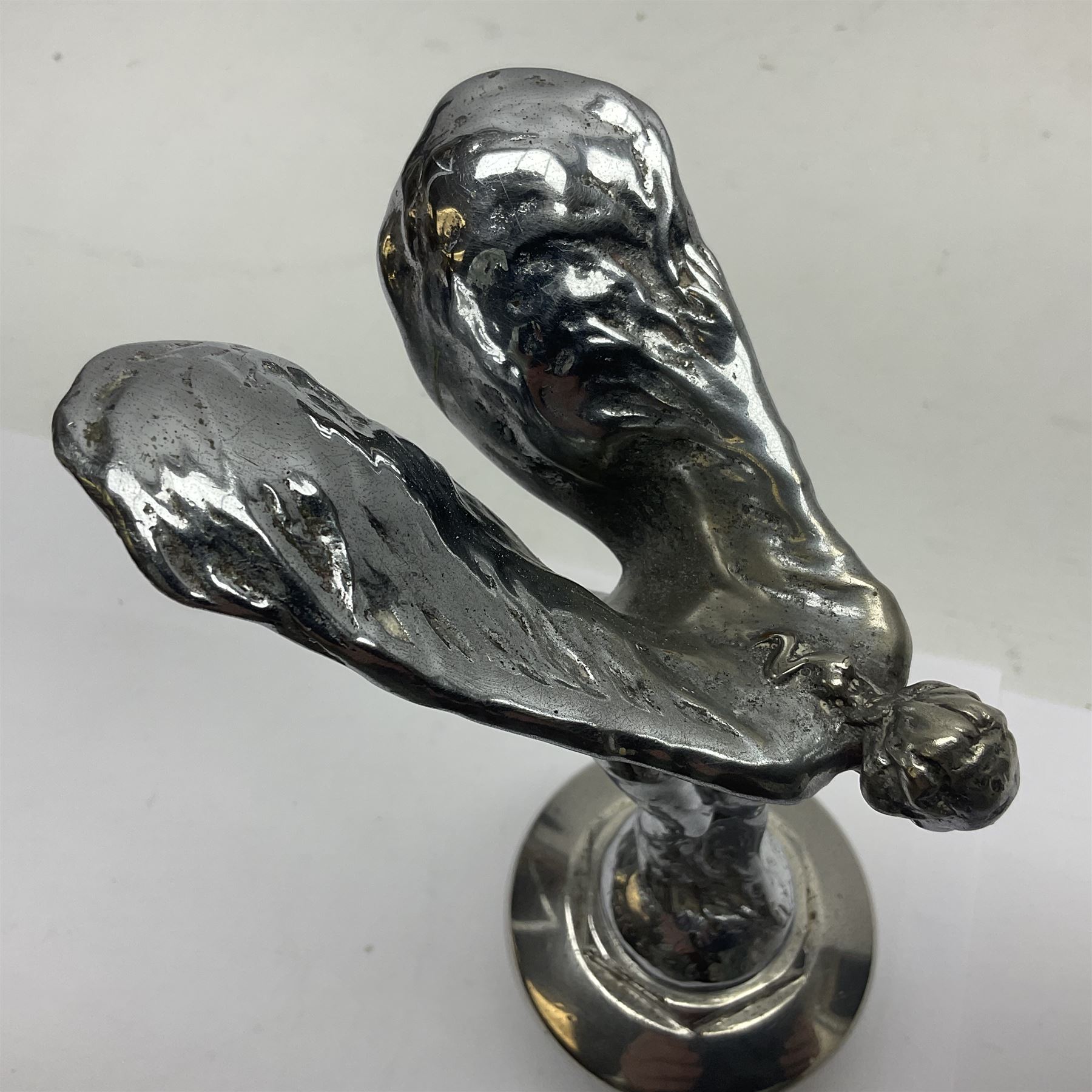 Rolls Royce Spirit of Ecstasy car mascot, signed Charles Sykes and dated 6.2.11 to the base, H16cm