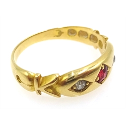  Edwardian 18ct gold ruby and diamond ring Sheffield 1909  