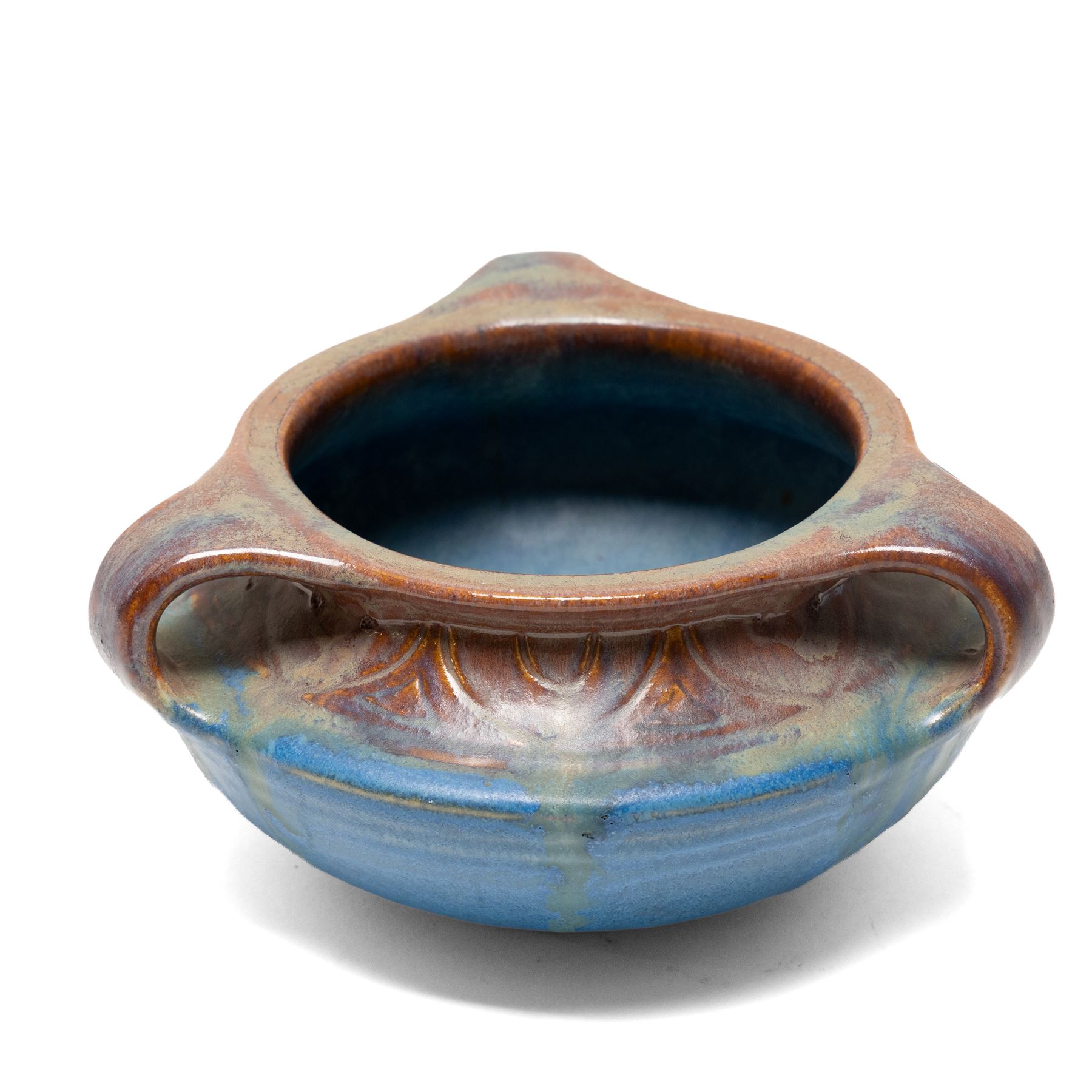 Bourne Denby Danesby ware Orient pattern comprising Hardwick bowl of square form, Stancliffe bowl and three other lug handled bowls 