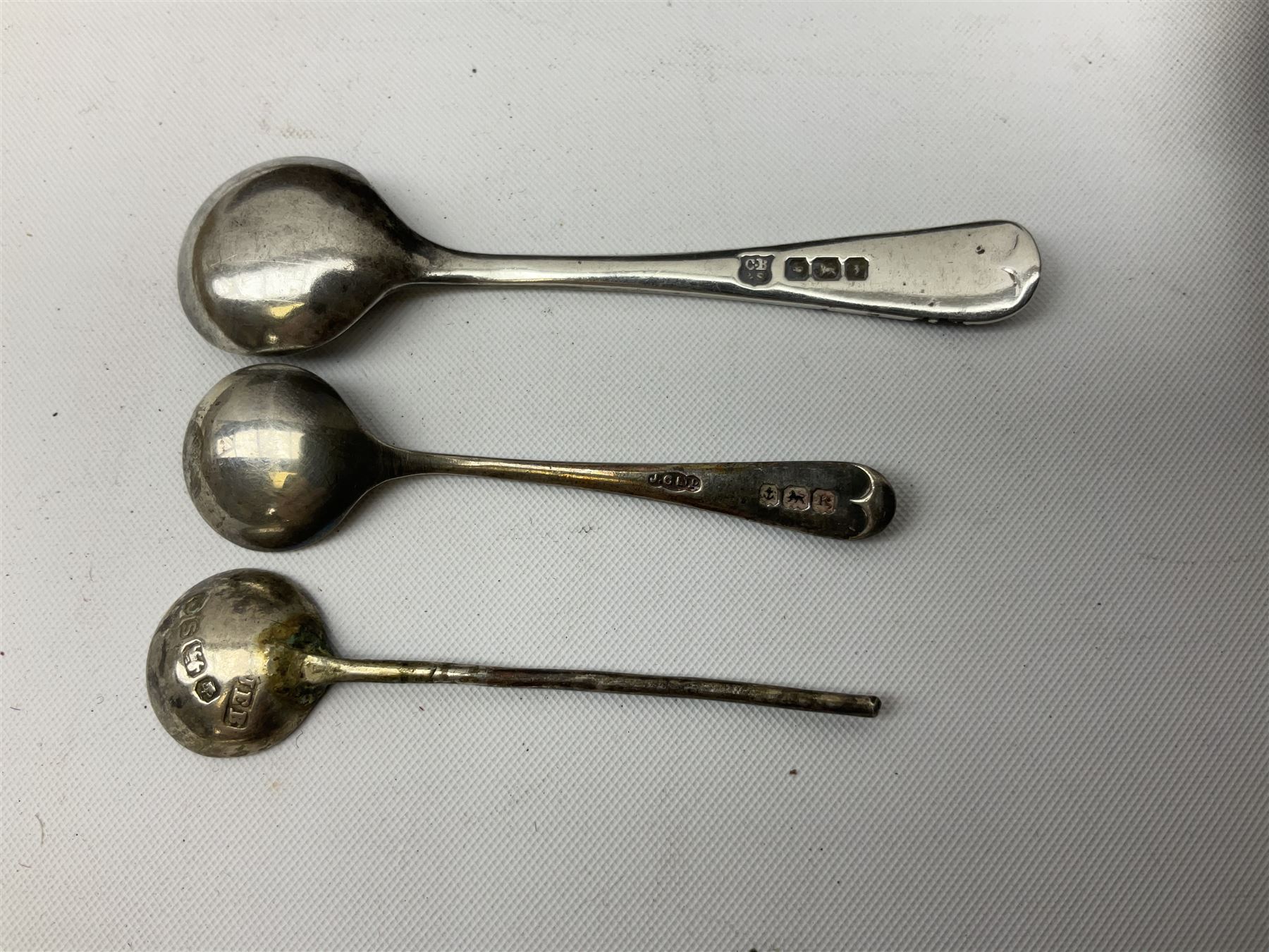 Modern silver mounted blotter, with engine turned decoration, hallmarked Birmingham 1991, small group of silver flatware, and a silver plated cigarette case, approximate weighable silver 71.5 grams