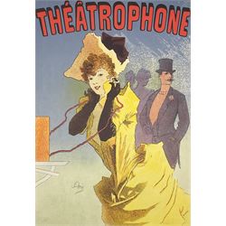 After the Beggarstaff Brothers - James Pride (British 1869-1941) and William Nicholson (British 1872-1849): 'Lyceum Don Quixote', colour lithograph numbered 573 in pencil 50cm x 49cm; After Jules Chéret (French 1836-1932): 'Theatrophone', colour lithograph numbered 573 in pencil 66cm x 46cm (unframed) (2)