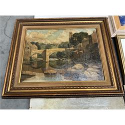 Collection of oil paintings and watercolours, artists including Geoffrey H Poole, Thomas Monro, Paul Marny, Robert Clarkson of Scarborough, classical watercolour, etc (16)