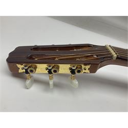 Spanish Gitano Manuel Rodriguez Maccaferri guitar, model no.EMC1; bears label; L98cm; in lightweight carrying case