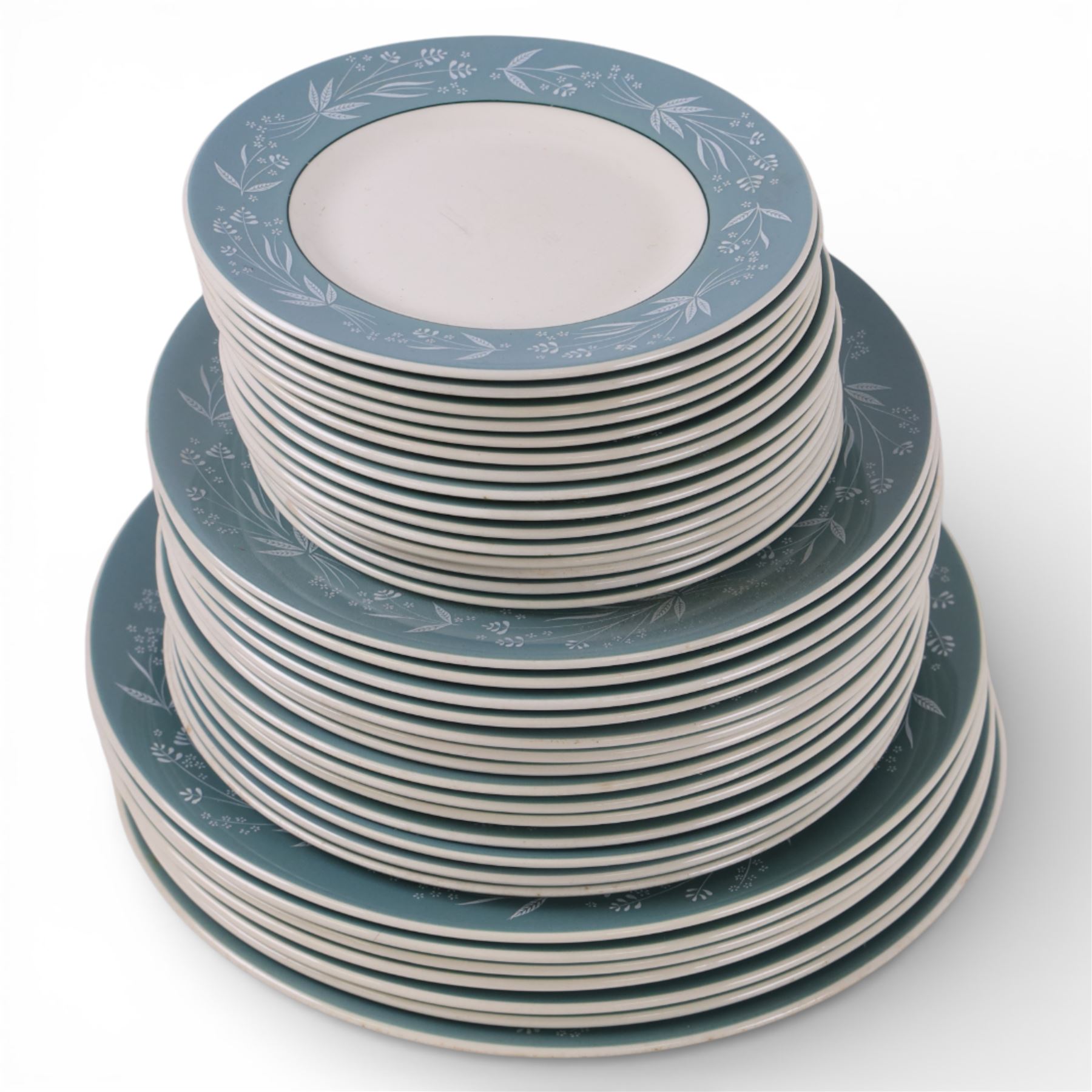 Royal Doulton Cascade pattern tea and dinner service, together with glass light fitting etc, in four boxes  