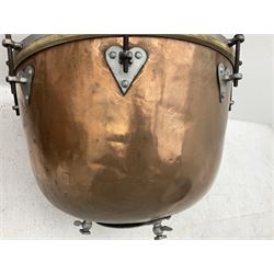 Pair of vintage copper timpani drums D65cm H46cm (2)