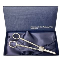 Pair of silver plated grape scissors, boxed 